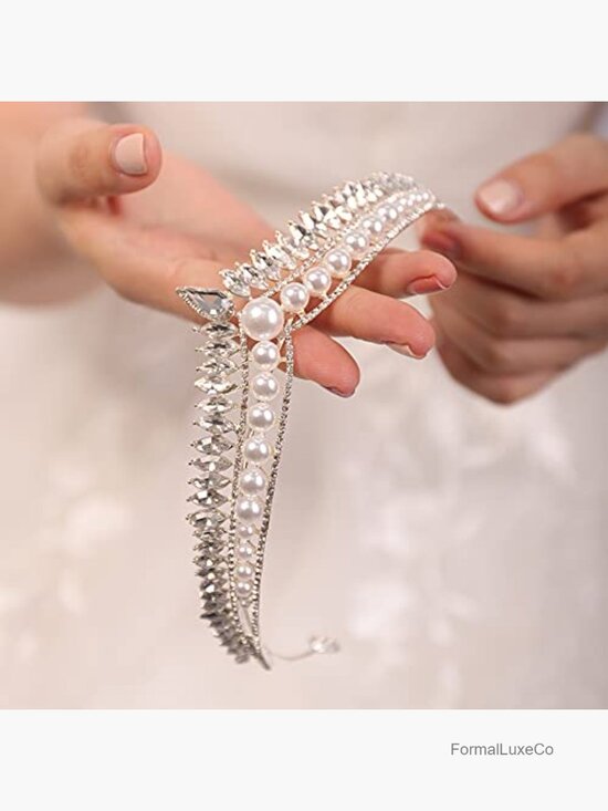 Rhinestone Crystal Tiara Crown Wedding Headband for Brides and Bridesmaids main image 4